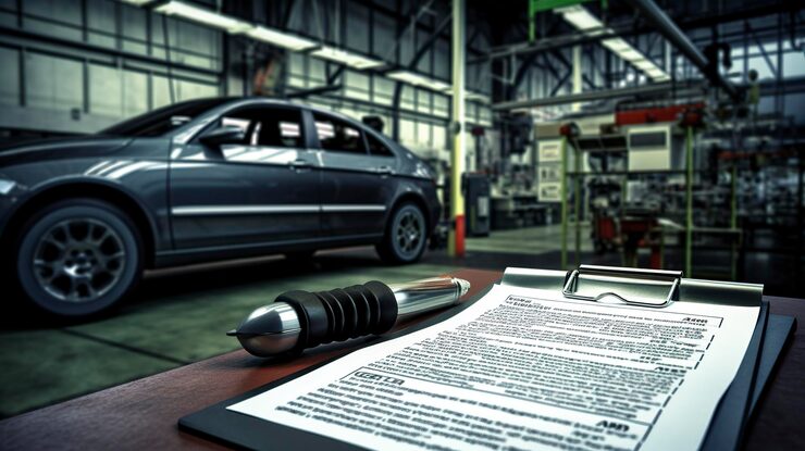 hereth insurance consulting - garage liability insurance - vehicle inspection form on a clipboard